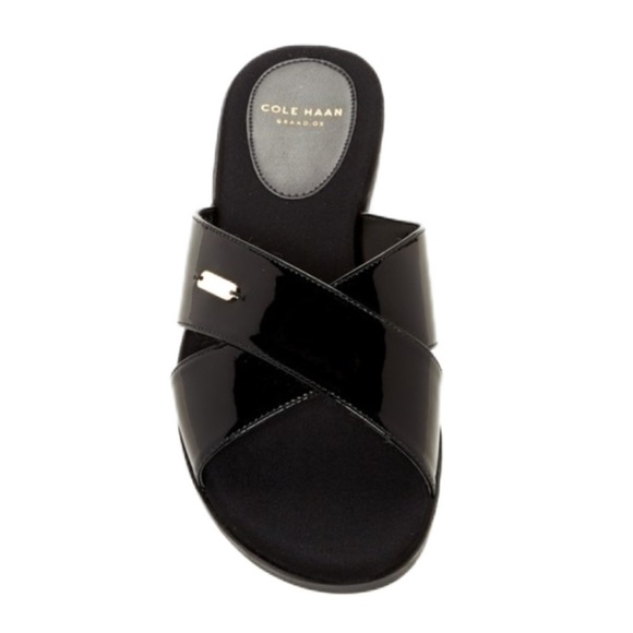 Cole Haan Shoes - Cole Haan Black Augusta Crisscross Slip-On Sandals